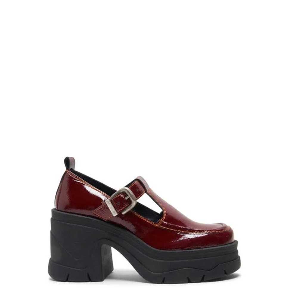 FREE PEOPLE Mayla Mary Jane Platform Heels Women’s Patent Leather 8.5 Raspberry